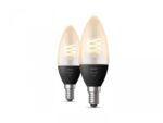2 Becuri LED inteligente Philips Hue B39, Bluetooth, E14, 4.5W (28W) ,300lm, lumina calda (2100K), cu filament - Image 2