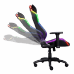 Scaun gaming Trust GXT 719 Ruya, iluminare RGB, 5 roti, ridicare pe gaz clasa 4, adjustabil pe inaltime, material piele PU si plastic, greutate maxima suportata 150 kg, negru - Image 4