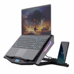 Cooler laptop Trust GXT 1127 Yoozy, pentru laptopuri cu diagonala de pana la 17.3", 2 ventilatoare, viteza rotatie 1500 RPM, interval zgomot 30 dBA - 35 dBA, iluminare RGB, negru