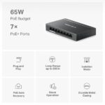 Switch Mercusys Desktop  8 porturi Gigabit, MS108GP, 7 porturi POE (1-7) , buget POE: 65 W, Standarde si protocoale: IEEE 802.3x Flow Control, Dimensiuni: 171*98*27 mm. - Image 2