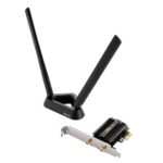 ASUS PCE-AXE59BT Wifi si Bluetooth 5.2 PCIe adapter, WI-FI 6, 2.4GHz / 5GHz / 6GHz, greutate: 78.4G, 2 x Antene externe, PCI-Express x 1.