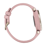 Ceas Garmin Lily editia Sport, display AMOLED, dimensiune afisaj 34.5 mm, rezolutie afisaj 240 x 201 pixeli, memorie 8GB, autonomie pana la 5 zile, rezistanta la apa pana la 5 ATM, greutate: 24g, Ramă Cream Gold cu carcasă Dust Rose şi curea din silicon - Image 3