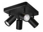 Spot LED RGB WiZ Imageo SQ, Wi-Fi, Bluetooth, control vocal, 4xGU10 ,4x5W, 1380 lm, lumina alba si color (2200-6500K), IP20, 12.3x22cm,Metal, Negru - Image 2