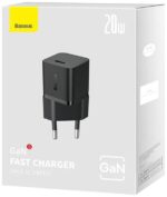 Incarcator retea Baseus, GaN5 Fast Charger mini 20W, 1 x USB Type-C 5V/3A, negru - Image 4