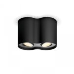 Spot LED Dublu Philips Hue Pillar, Bluetooth, 2xGU10, 2x5W, 700 lm ,lumina alba (2200-6500K), IP20, 19.3x10.3cm, Metal, Negru, Intrerupatorcu variator inclus