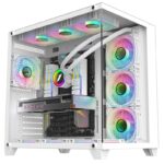 Carcasa 1st PLAYER MV8-TP, RGB, Cube Tower, White
