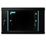 CABINET 19″ SPACER 6U 600x600mm, fixare pe perete, Flatpack (dezasamblat), Black, usa sticla cu blocare, panouri detasabile, otel 1.5mm, sarcina maxima 60Kg - Image 2