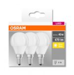 3 Becuri LED Osram Base Classic B, E14, 4.9W (40W), 470 lm, luminacalda(2700K) - Image 2