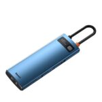 DOCKING Station Baseus Metal Gleam, conectare PC USB Type-C, USB 3.0 x 3, USB Type C x 1 PD 100W 5V / 9V / 14.5V / 20V 5A (Max.), Gigabit RJ-45 x 1, HDMI x 1/4K/30Hz, albastru - Image 3