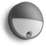 Aplica LED pentru exterior cu senzor de miscare Philips Capricorn ,6W(47W), 600 lm, lumina calda (2700K), IP44, 78x214mm, Antracit
