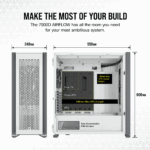 Carcasa Corsair 7000D AIRFLOW, RGB, Full Tower, White - Image 4