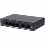 DAHUA 6 port Managed Desktop switch, CS4006-4ET-60, Interfata: Port 1-4: 4 × RJ-45 10/100 Mbps (PoE); Port 5-6: 2 × RJ-45 10/100/1000 Mbps (uplink), Managd, Layer 2, Switching Capacity: 4.8 Gbps, Packet Forwarding Rate, 3.57 Mpps, Standarde retea: IEEE802.3; IEEE802.3u; IEEE802.3x; IEEE802.3ab