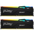 Memorie RAM Kingston DDR5 64GB 6000Mhz CL40 1.35V 1.35V Dual Channel Kit Fury Beast Black RGB XMP