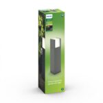 Stalp LED pentru iluminat exterior Philips Arbour, 6W (47W), 600 lm ,lumina calda (2700K), IP44, 400x100mm, Antracit - Image 3