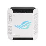 Router Wireless Asus GT6(W-1-PK)White, tri-band, WI-FI 6, Standard retea: WiFi 6 (802.11ax), IPv4, IPv6, Backwards compatible with 802.11a/b/g/n/ac Wi-Fi, segment AX10000, , 2.4GHz  574Mbps, 5G-1Hz 4804Mbps, 5G-2 4804Mbps, 9 antene interne, Procesor 1.7Ghz, 256mb flash, 512mb ram, interfata: 1 x