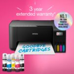 Multifunctional inkjet color Epson EcoTank CISS L3270, dimensiune A4 (Printare,Copiere, Scanare), printare borderless, viteza 33ppm alb- negru, 15ppm color, rezolutie 5760x1440 dpi, alimentare hartie 100 coli, scanner CIS rezolutie 1.200  x 2.400 DPI, interfata: USB ,WI-FI, WI-FI Direct consumabile - Image 3