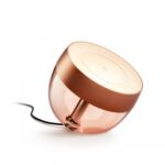 Lampa LED RGB Philips Hue Iris, gen4, Bluetooth, 8.2W, 570 lm,luminaalba si color (2000-6500K), IP20, 20.4cm, Copper