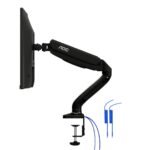 Brat sustinere monitor AS110DX AOC, pentru o pozitie optima dorita deutilizator, control cu arcuri, ergonomie maxima pentru monitoare cu VESA75x75 si 100x100, dimensiune maxima monitor 27", max 9 kg, 320 mminaltime, 325 mm intindere, -45/ 60 inclinare, -90/ 90 pivot si 360°pivot pentru o