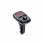 Modulator FM Serioux ABFM50, Bluetooth 5.0 , raza actiune de până la 5 m, voltaj intrare: 1x DC 12V/24V ,2 porturi USB: 1x USB DC5V 2.4A Max 1 x USB audio (pana la 32 GB), slot MicroSD (pana la 32 GB), format muzica: MP3/WMA/WAV, frecvența FM: 87.5MHz - 108.0MHZ, microfon