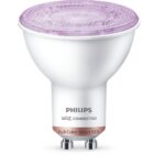 Bec LED RGB inteligent Philips Spot , Wi-Fi, Bluetooth, GU10, 4.7W(50W) ,345 lm, lumina alba si color (2200-6500K)