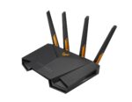 ASUS TUF Gaming AX3000 Dual Band WiFi 6 Gaming Router, TUF-AX3000, Network Standard: IEEE 802.11a, IEEE 802.11b, IEEE 802.11g, WiFi 4 (802.11n), WiFi 5 (802.11ac), WiFi 6 (802.11ax), IPv4, IPv6, Data rate: (2.4GHz) : up to 574 Mbps, (5GHz) : up to 2402 Mbps, 4 x antene externe, Procesor: 1.5