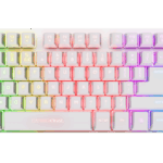 Tastatura Trust cu fir GXT833W Thado, numar butoane 87, interfata USB 2.0, conector USB-A male, compatibila cu PS4, Xbox One, Nintendo Switch, PS5, alb
