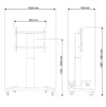 Suport TV de podea motorizat, Neomounts by Newstar PLASMA-M2250SILVER, Reglabil, - Image 4