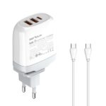 Incarcator retea Serioux 65W GAN QC, Intrare: AC100-240V~ 50/60Hz 1.5A, Ieșire (USB-C1): 5V-3A 9V-3A 12V-3A 15V-3A 20V=3.25A 65W(Max), Ieșire (USB-A1): 5V-3A 9V-2A 12V=1.5A 18W(Max), Ieșire (USB-A2): 5V-3A 9V-2A 12V 1.5A 18W(Max), A1+A2=18W(Max), C1+A1=45W+18W=63W(Max),  C1+A1+A2= 60W(Max), Total - Image 2