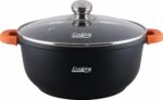 SEMIOALA ALUMINIU TURNAT +CAPAC, 36 CM X 16 CM, 13.5 L, DARK LINE, COOKING  BY HEINNER