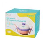 Bol termic , lingurita si furculita , baza antialunecare, mov, U-Grow - Image 6