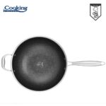 TIGAIE WOK INOX + CAPAC STICLA 30x8.5 CM, 4.5L, TITANIUM3, COOKING BY HEINNER - Image 4