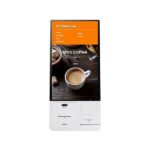 Kiosk interactiv Samsung KM24A, include imprimanta si cititor de cod QR/barcode (display + connection box); nu include POS; se poate instala pe stand optional