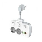 Prelungitor tip priza cu  protectie Serioux Quick Charge 3.0, parametri nominali: 2500W-10A(Max) 250V, Intrare: AC100-250V 10A 50/60HZ , Ieșire PD: 5V=3A 9V=2.22A 12V=1.67A 20W (MAX), Ieșire QC: 5V-3A 9V=2A 12V=1.5A 18W (MAX) , Ieșire Auto-ID: 5V-2.4A 12W (MAX) Putere totală: 20W MAX - Image 3