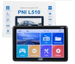 Sistem de navigatie GPS PNI L510 ecran 5 inch, 800 MHz, 256MB DDR2, 8GB memorie interna, FM transmitter, Sistem de operare: Windows CE 6.0, Rezoluţie ecran: 800 x 480 pixeli, Aspect ecran: 16:9, Procesor: 800Mhz, fara harti incluse.
