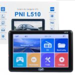 Sistem de navigatie GPS PNI L510 ecran 5 inch, 800 MHz, 256MB DDR2, 8GB memorie interna, FM transmitter, Sistem de operare: Windows CE 6.0, Rezoluţie ecran: 800 x 480 pixeli, Aspect ecran: 16:9, Procesor: 800Mhz, fara harti incluse.