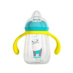 Pachet 3 in 1 cana 260 ml tritan cu 3 accesorii diferite pentru baut : tetina biberon, cioc , pai, blue, U-Grow - Image 4