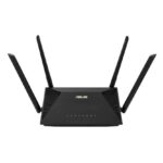 Router Wireless Asus RT-AX1800U; Standarde rețea: IEEE 802.11a, IEEE 802.11b, IEEE 802.11g, IEEE 802.11n, IEEE 802.11ac, IEEE 802.11ax, IPv4, IPv6, 4 antene externe,Dual-Core processor, Memorie: 128 MB Flash, 256 MB RAM, Frecvente: 2.4 GHz 2x2 / 5 GHz 2x2, 1201 Mbps+ 574 Mbps interfata: RJ45 for