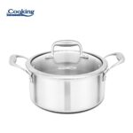 SEMIOALA INOX+CAPAC STICLA 24x12CM, 5L, ATOMIC3, COOKING BY HEINNER