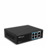 "Switch Milesight MS-S0208-GL; Porturi:8×100Mbps PoE ports (RJ45) +2×1000Mbps unlink ports; Maxim 30 W per port, Buget 120 W; Performanta: Switching capacity 11.8Gbps, Forwarding 4.17Mpps Alimentare: AC 100~240V, 50-60Hz, 2.2A; Dimensiuni: 195mm x 130mm x 40mm; Greutate: 0.7Kg."