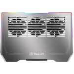 Cooler laptop Tellur Shade, pentru laptpori cu dimensiunea de 17", 3 ventilatoare, conexiune USB-A sau USB-C plug and play, iluminare RGB LED, gri - Image 2