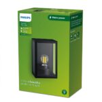 Aplica pentru exterior Philips ALZOR, 1xE27, max 25W, IP44 ,260x170x100mm, Negru