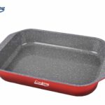 TAVA ALUMINIU CU ACOPERIRE CERAMICA 39.5x26 CM, RED LINE, COOKING BY HEINNER