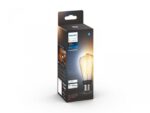 Bec LED inteligent vintage (decorativ) Philips Hue Filament Edison ST64 ,Bluetooth, E27, 7W (40W), 550 lm, lumina alba (2200-4500K)