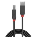 Cablu transfer Lindy LY-36673, USB 2.0 Type A to B, 2m, Anthra Line - Image 2