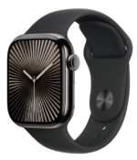 Apple Watch Series 10 GPS + Cellular 42mm Slate Titanium Case with Black Sport Band - S/M - Image 2