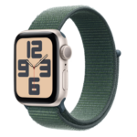 Apple Watch SE GPS 44mm Starlight Aluminium Case with Lake Green Sport Loop