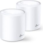 TP-Link AX3000 whole home mesh Wi-Fi 6 System, Deco X60(2-pack);  Standarde Wireless: IEEE 802.11 ax/ac/n/a 5 GHz, IEEE 802.11 ax/n/g/b 2.4 GHz, 2 LAN/WAN Gigabit Ethernet Ports, Qualcomm 1 GHz Quad-core CPU, 4 internal antennas per Deco unit, 2402 Mbps (5 GHz), 574 Mbps (2.4 GHz).