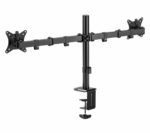 Suport 2 monitoare SeriouxMM66-C024, brat articulat monitor, compatibilitate dimensiune ecran 17"-32",  greutate maximă suportata: (per ecran): 9kg, VESA: 75x75, 100x100, inclinare: +45°~-45°, pivotare: +90°~-90°, rotația ecranului: + 180°~-180°, instalare: clemă, grommet - Image 3
