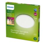 Plafoniera LED pentru exterior Philips SuperSlim, 15W, 1300 lm ,luminacalda (2700K), IP54, 25 cm, Alb - Image 2