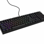 Tastatura gaming mecanica cu fir Genesis Thor 404 , iluminare RGB, switch-uri Peach, 107 taste, 11 butoane multimedia, negru